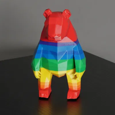 Mô hình tượng gấu Low-Poly