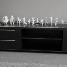 Mô hình tượng gấu Low-Poly