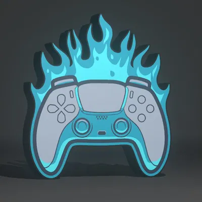 Mô hình đèn trang trí Lightbox tay cầm PS5 in 3D cực chất