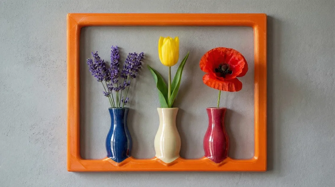 The Framed Flora: Bình Hoa Treo Tường Phong Cách Pop-Art (Đơn & Ba) - Image 4