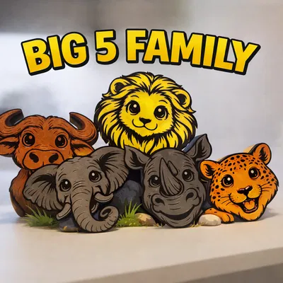 Gia đình BIG 5 - Bộ hộp đựng hình thú cực yêu