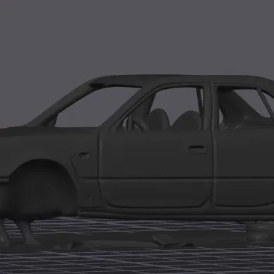 Mô hình xe ô tô cũ hư hỏng phong cách hậu tận thế (Wrecked Car)