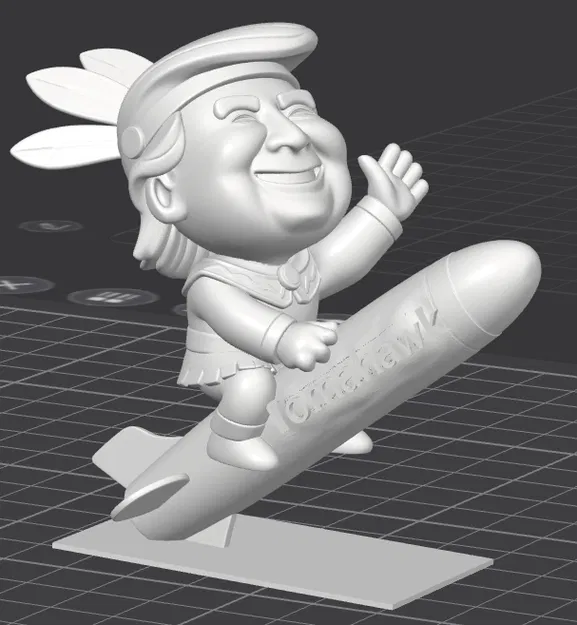 Mô hình trang trí WildWest Trump cưỡi tên lửa độc lạ cho bàn làm việc - Image 1