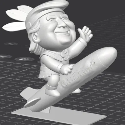 Mô hình trang trí WildWest Trump cưỡi tên lửa độc lạ cho bàn làm việc