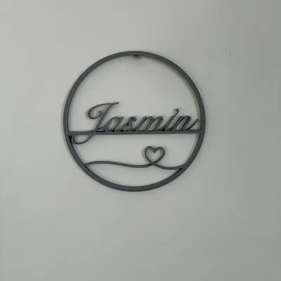 Bảng tên treo tường Jasmin cá tính bằng in 3D
