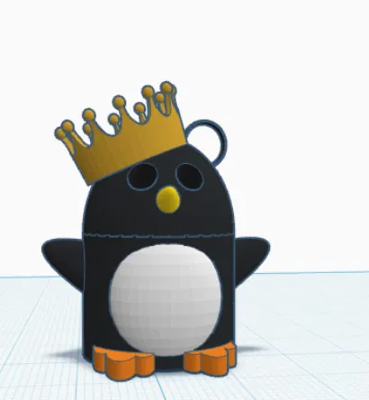 Móc khóa 3D Penguin King (Chim cánh cụt hoàng gia) đáng yêu - Image 1