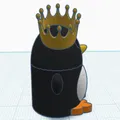 Móc khóa 3D Penguin King (Chim cánh cụt hoàng gia) đáng yêu - Thumbnail 2