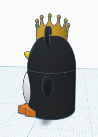 Móc khóa 3D Penguin King (Chim cánh cụt hoàng gia) đáng yêu - Image 3