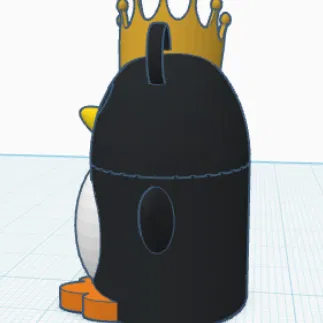 Móc khóa 3D Penguin King (Chim cánh cụt hoàng gia) đáng yêu