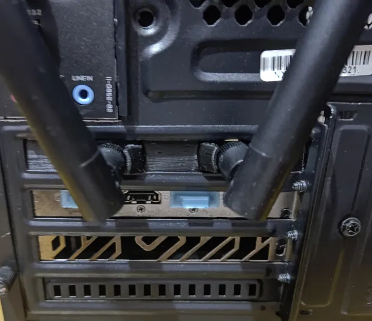 Giá đỡ ăng-ten WiFi kép cho khe cắm PCIe máy tính - In 3D dễ dàng - Image 1