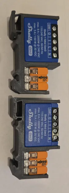 Ngàm gắn DIN rail cho Shelly Mini (Gen3/1PM/Plus PM) kèm kẹp Wago 221 - Image 2