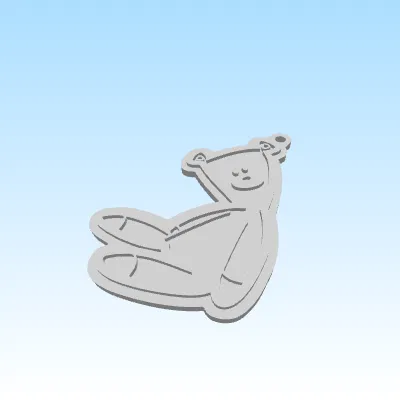 Móc khóa gấu bông dễ thương phong cách Mr. Bean in 3D