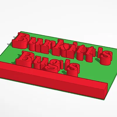 Bảng tên trưng bày Burkitt's Bugs - Mẫu in 3D trang trí độc đáo