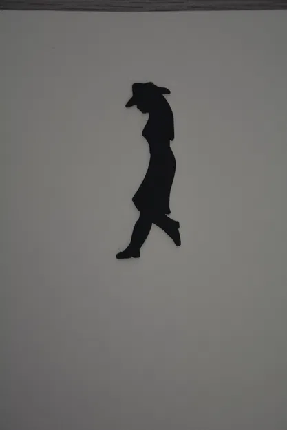 Mô hình Cowgirl 3D - Hình bóng trang trí tường phong cách - Image 1