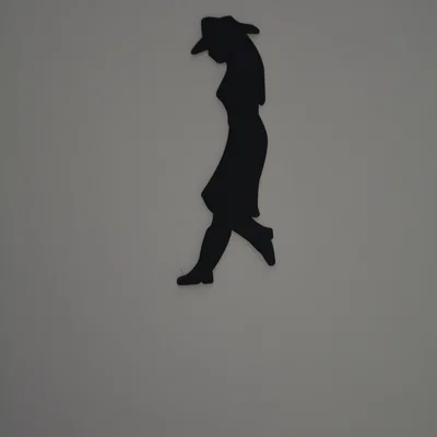 Mô hình Cowgirl 3D - Hình bóng trang trí tường phong cách