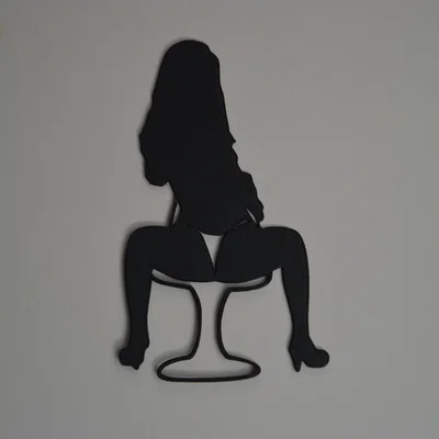 Mô hình silhouette cô gái gợi cảm trang trí 3D file STL