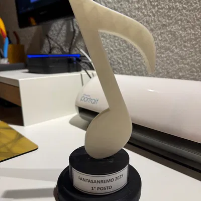 Mô hình cúp lưu niệm nốt nhạc Fantasanremo - Thiết kế in 3D độc đáo