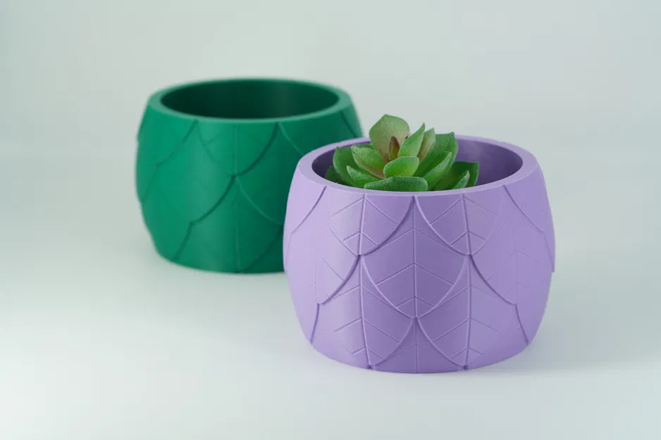 Chậu Trồng Cây Họa Tiết Vảy Lá – Chậu Hoa Trang Trí Phong Cách Thực Vật - Image 2