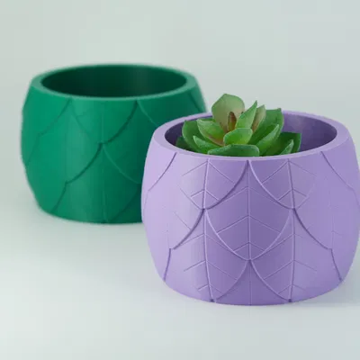 Chậu Trồng Cây Họa Tiết Vảy Lá – Chậu Hoa Trang Trí Phong Cách Thực Vật