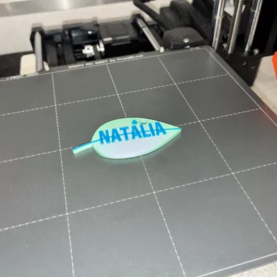 Móc khóa hình lá Natalia - Thẻ tên thiên nhiên & Phụ kiện treo túi (Không support, test trên Prusa Mini)