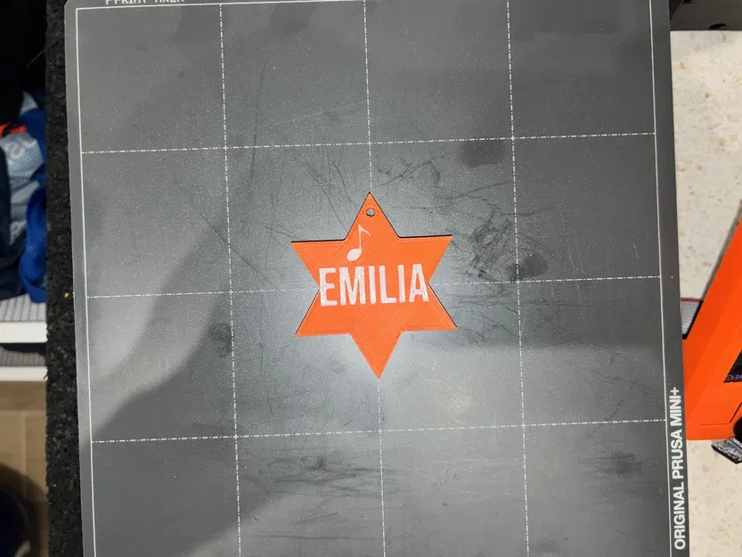Móc khóa ngôi sao Emilia - Phụ kiện âm nhạc cá nhân hóa (Không cần support, đã test trên Prusa Mini) - Image 3