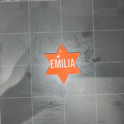 Móc khóa ngôi sao Emilia - Phụ kiện âm nhạc cá nhân hóa (Không cần support, đã test trên Prusa Mini)