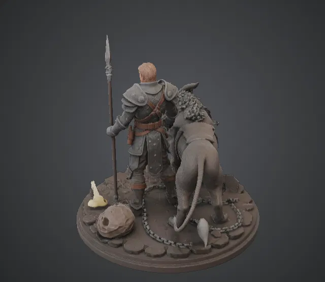 Chiến binh Fantasy và Sói Dire – Thợ săn giáp trụ cùng mãnh thú đồng hành - Image 3