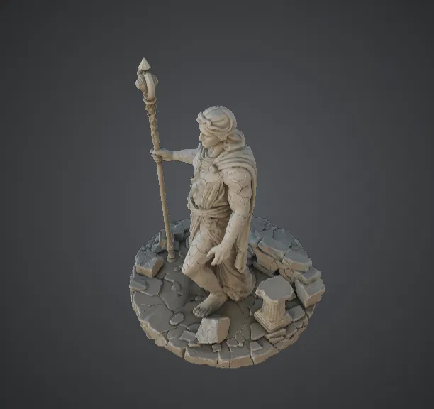 Tượng Thần Cổ Đại – Vị Thần Huyền Thoại Cầm Trượng - Image 2