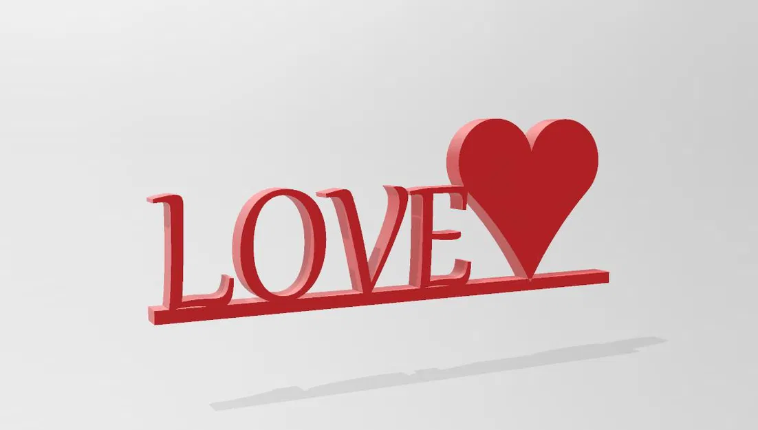 Mô hình trang trí chữ Love kèm trái tim in 3D lãng mạn - Image 1