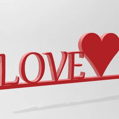 Mô hình trang trí chữ Love kèm trái tim in 3D lãng mạn