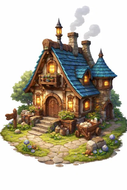 Mô hình Tiny Medieval House in 3D - Nhà gỗ cổ tích nhỏ xinh - Image 1