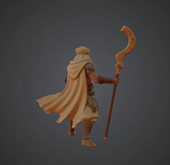 Desert Nomad Mage – Pháp sư sa mạc với quyền trượng lưỡi liềm - Image 2