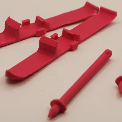 Bộ ván trượt tuyết mini cho robot (Ski Robot) - Phụ kiện in 3D độc đáo