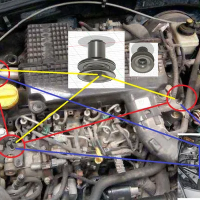 Đệm cao su TPU giữ nắp che động cơ cho Dacia hoặc Renault 2010