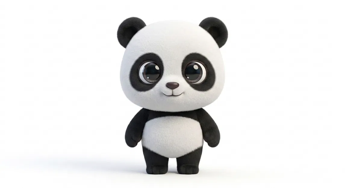 Mô hình chú gấu trúc Panda nhỏ nhắn đáng yêu dùng để in 3D - Image 1