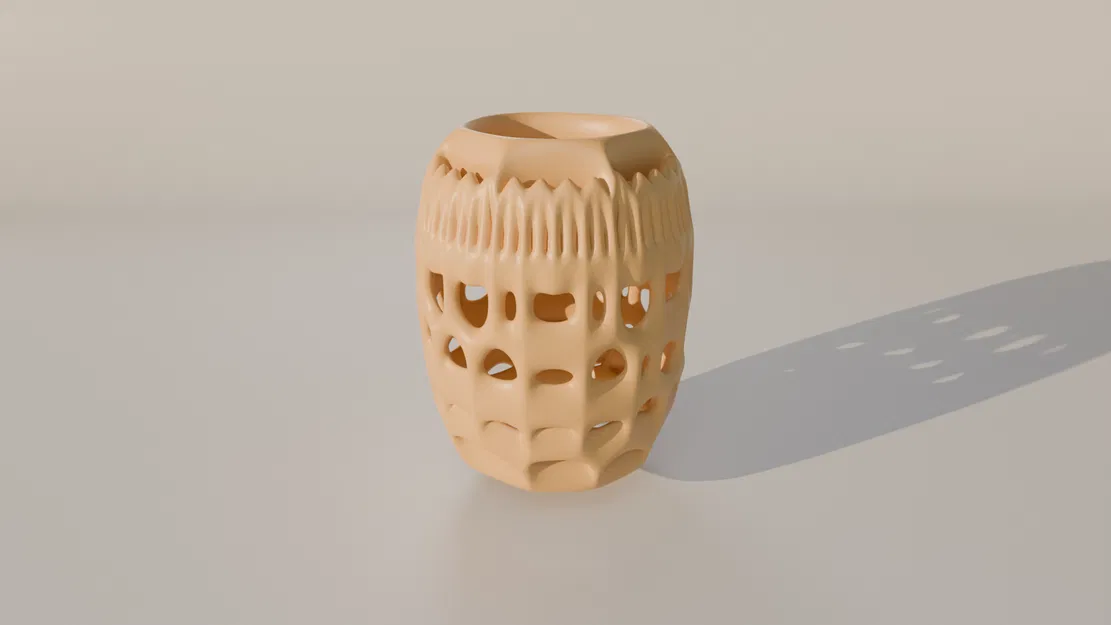 Ống cắm bút, lọ hoa họa tiết Voronoi Organic in 3D độc đáo - Image 1