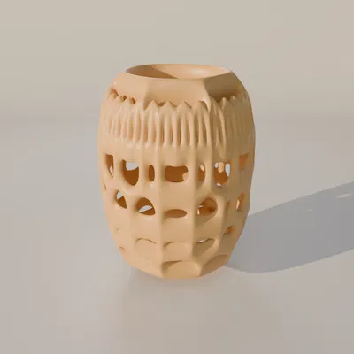 Ống cắm bút, lọ hoa họa tiết Voronoi Organic in 3D độc đáo