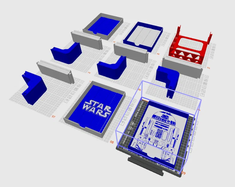 Bộ đế máy in AD5X kèm khay đựng đồ phong cách Star Wars R2D2 - Image 1