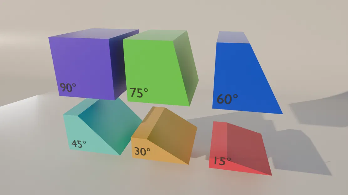 Bộ khối đo góc (Degree Blocks) 15-90 độ hỗ trợ in 3D và cơ khí - Image 1