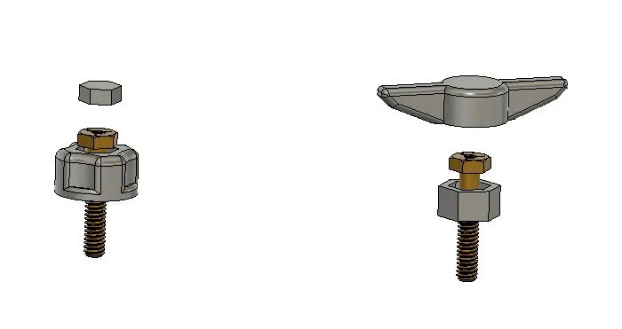 Bộ đầu vặn tay cho ốc 1/4 inch (Thumbscrew) in 3D chắc chắn - Image 1