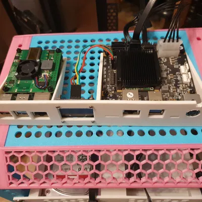 Khung 1U cho Kobol Helios4 và Raspberry Pi 4B với màn hình OLED cho Rack 10 inch