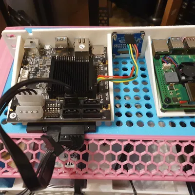 Khung 1U cho Kobol Helios4 và Raspberry Pi 4B với màn hình OLED cho Rack 10 inch