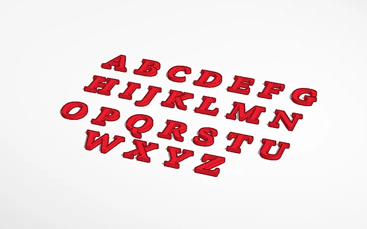 Bộ Chữ Cái ABC Letters 3D - Tự In Nam Châm Trang Trí Tủ Lạnh - Image 1