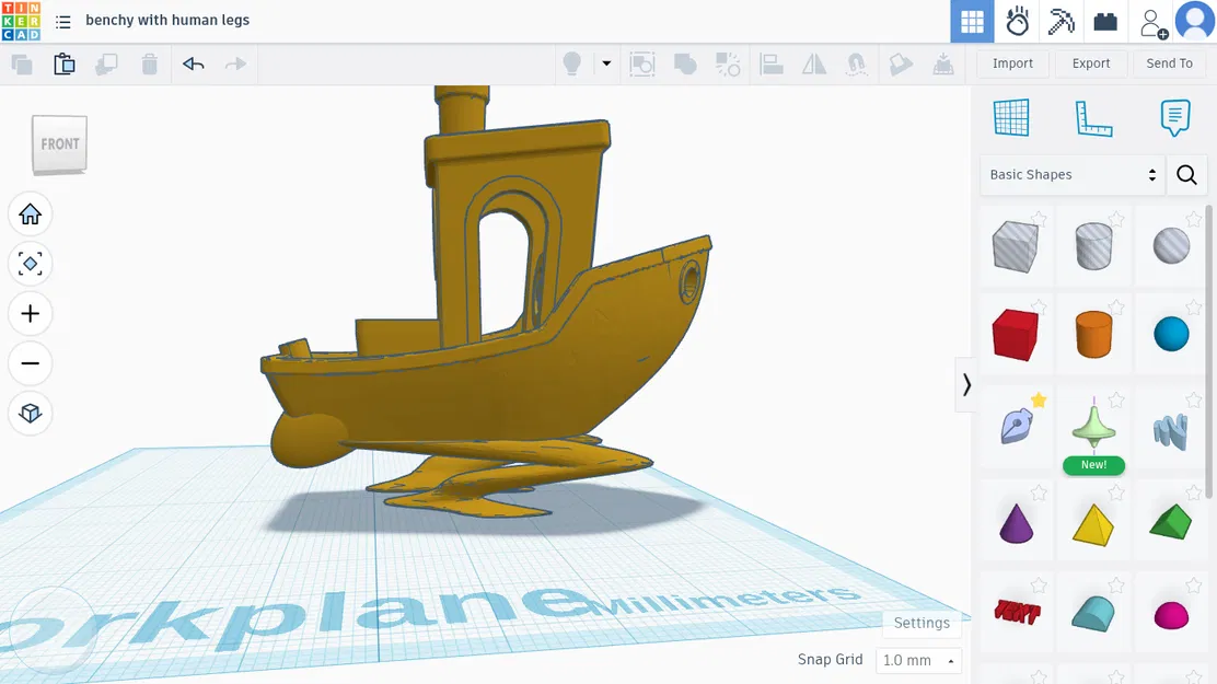Mô hình thuyền Benchy với đôi chân người độc đáo dành cho in 3D - Image 1