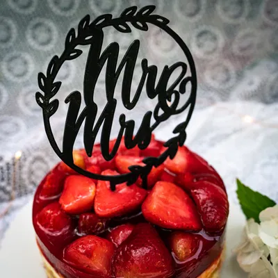 Mẫu in 3D phụ kiện trang trí bánh cưới Mr & Mrs tinh tế