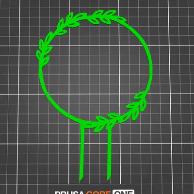 Mẫu Cake Topper vòng tròn lá trang trí bánh cưới cực xinh