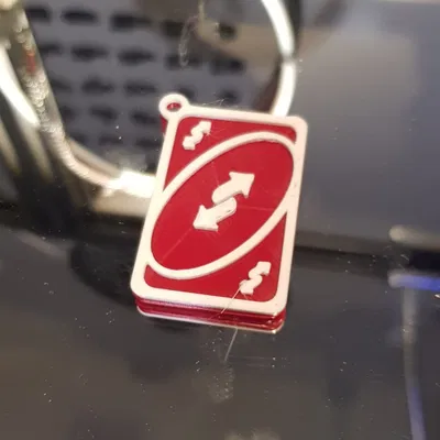 Móc khóa UNO Reverse Card - Phụ kiện 3D vui nhộn cho chùm chìa khóa