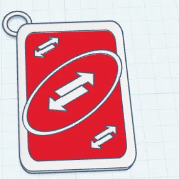 Móc khóa thẻ bài UNO Reverse in 3D - Phụ kiện độc đáo cho fan board game