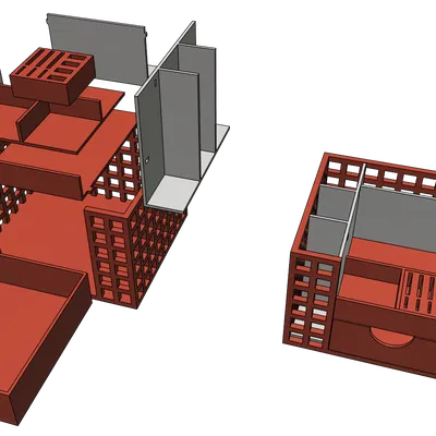 Khay đựng đồ văn phòng, cắm bút để bàn - Thiết kế dễ in, không cần support