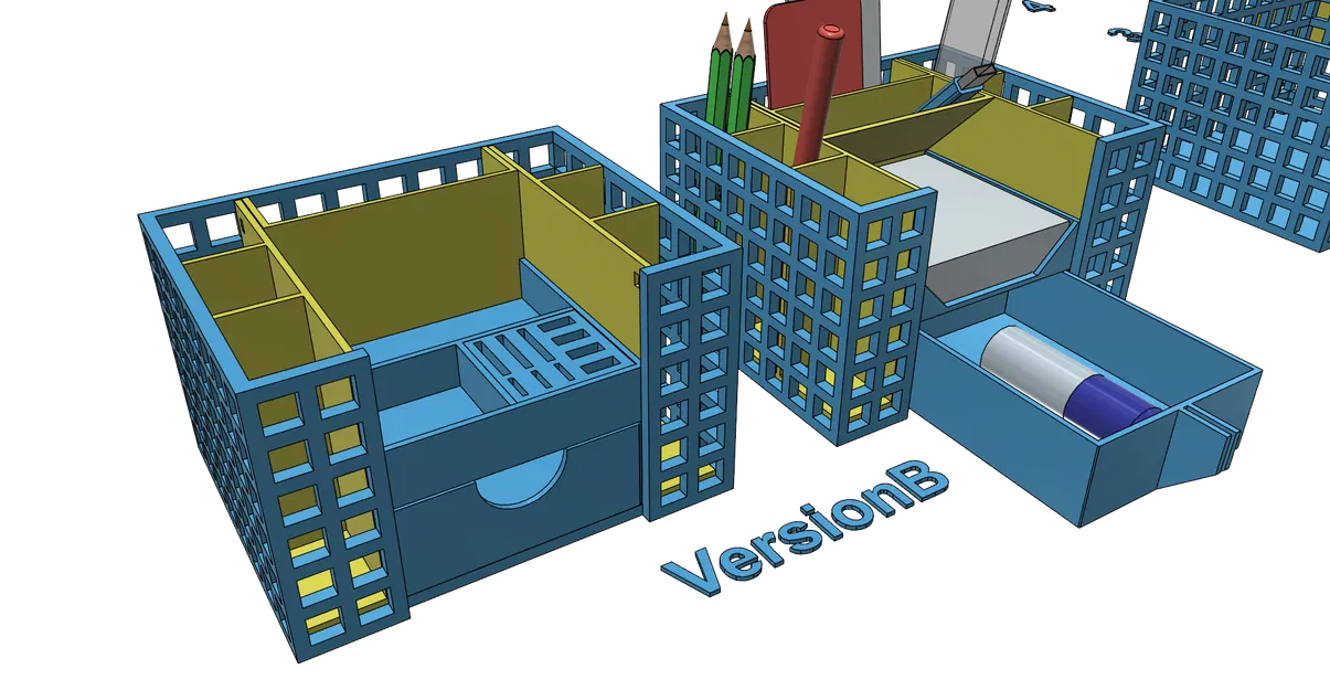 Khay đựng đồ văn phòng, cắm bút để bàn - Thiết kế dễ in, không cần support - Image 25